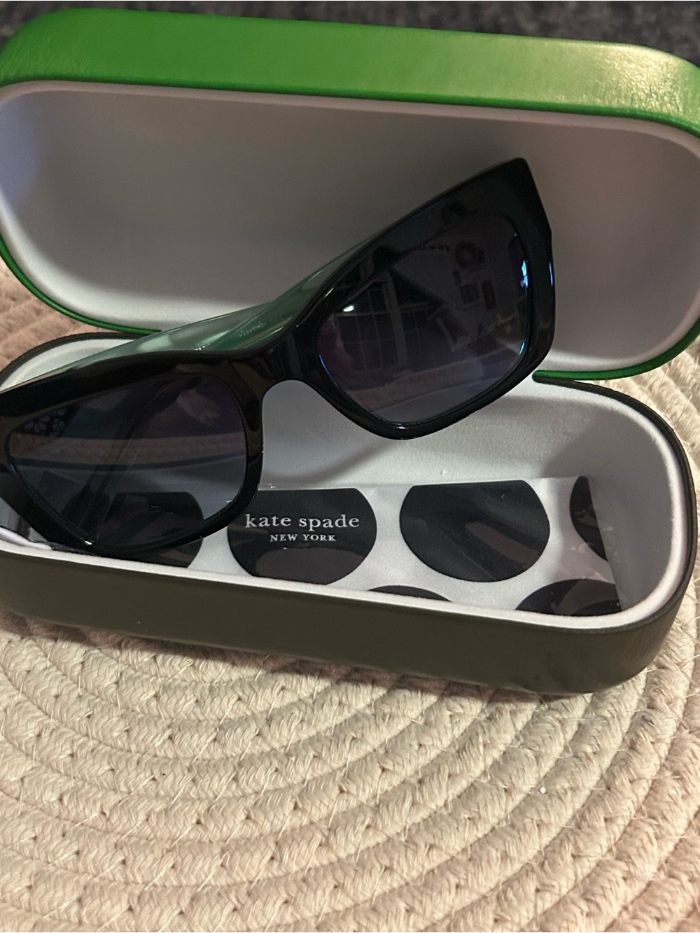 kate spade Glossy Black Cat-Eye Sunglasses